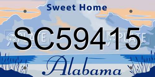 SC59415 Alabama License Plate