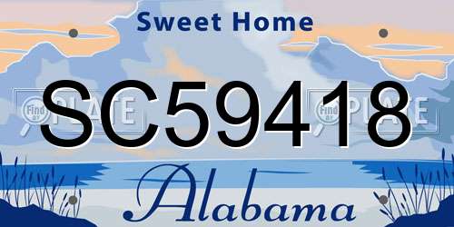 SC59418 Alabama License Plate