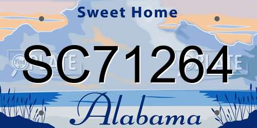 SC71264 Alabama License Plate