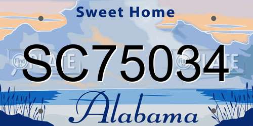 SC75034 Alabama License Plate