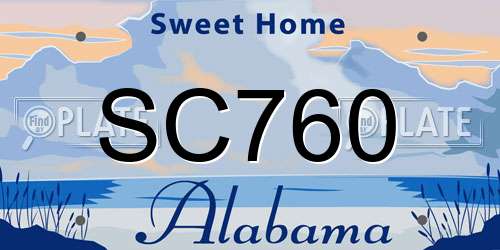 SC760 Alabama License Plate