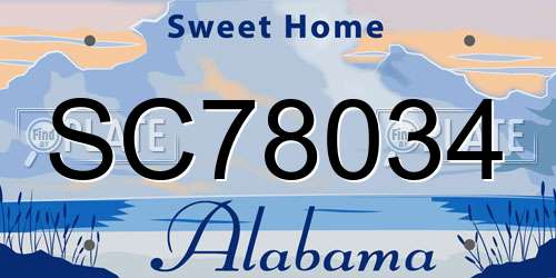 SC78034 Alabama License Plate