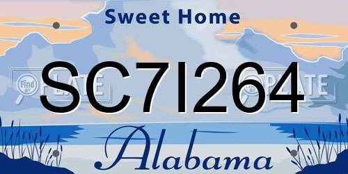 SC7I264 Alabama License Plate