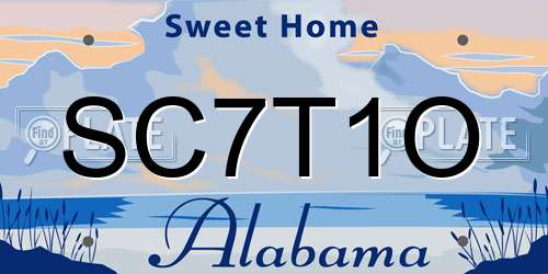 SC7T1O Alabama License Plate