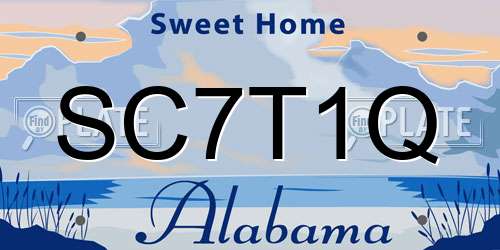 SC7T1Q Alabama License Plate