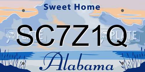 SC7Z1Q Alabama License Plate