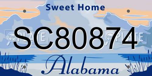 SC80874 Alabama License Plate