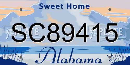 SC89415 Alabama License Plate