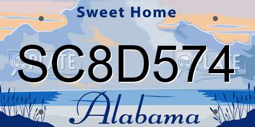 SC8D574 Alabama License Plate