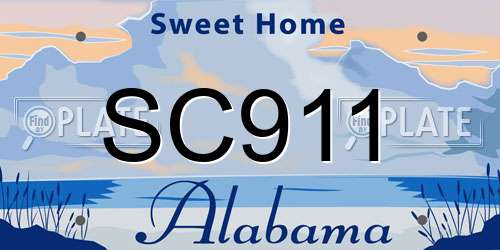 SC911 Alabama License Plate