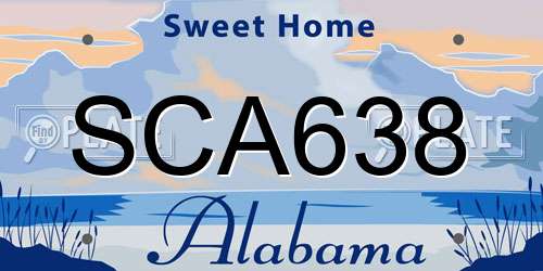 SCA638 Alabama License Plate