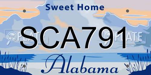 SCA791 Alabama License Plate