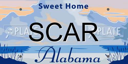SCAR Alabama License Plate