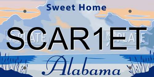 SCAR1ET Alabama License Plate