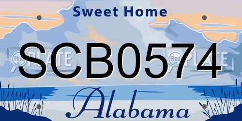 SCB0574 Alabama License Plate