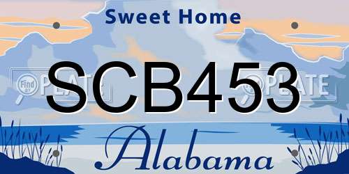SCB453 Alabama License Plate