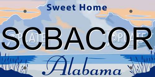 SCBACOR Alabama License Plate