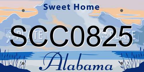 SCC0825 Alabama License Plate