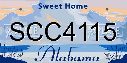 SCC4115 Alabama License Plate