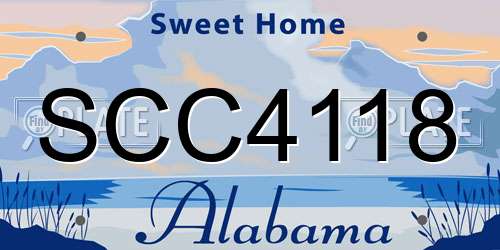 SCC4118 Alabama License Plate