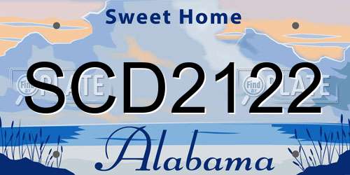 SCD2122 Alabama License Plate