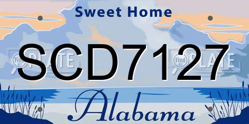 SCD7127 Alabama License Plate