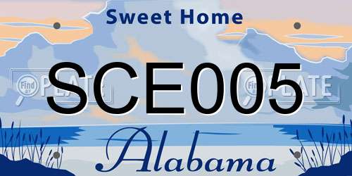SCE005 Alabama License Plate