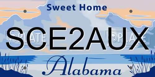 SCE2AUX Alabama License Plate