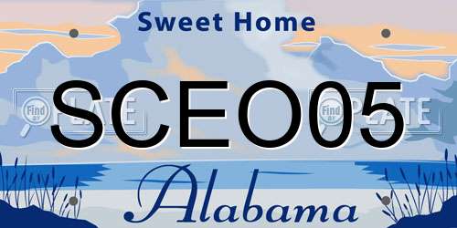 SCEO05 Alabama License Plate