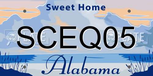 SCEQ05 Alabama License Plate