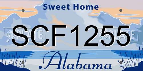 SCF1255 Alabama License Plate