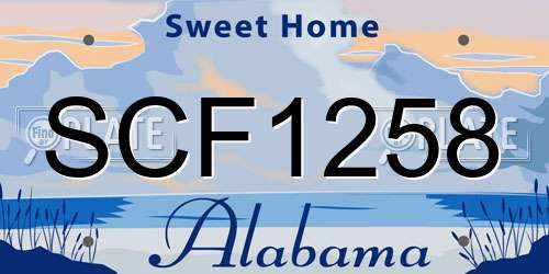 SCF1258 Alabama License Plate