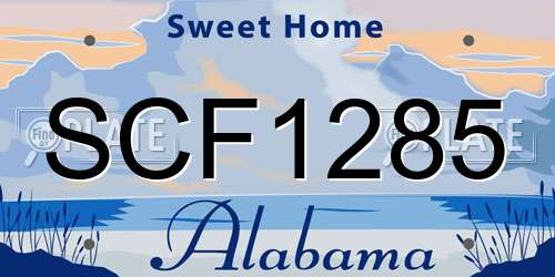 SCF1285 Alabama License Plate