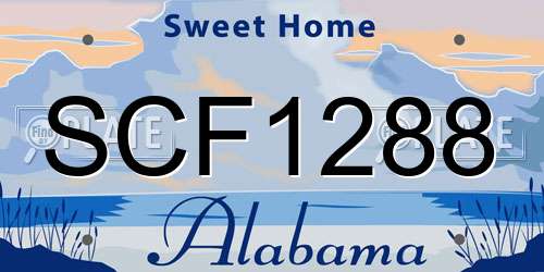 SCF1288 Alabama License Plate