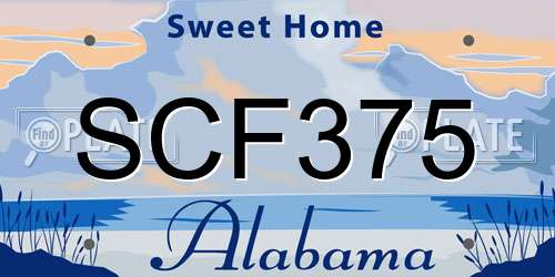 SCF375 Alabama License Plate