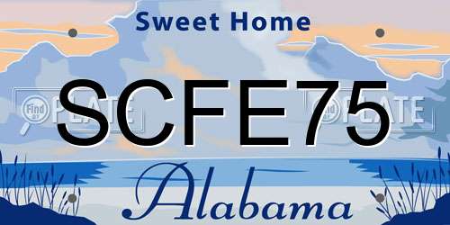 SCFE75 Alabama License Plate