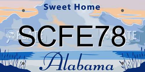 SCFE78 Alabama License Plate