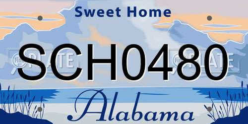 SCH0480 Alabama License Plate