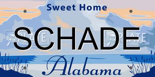SCHADE Alabama License Plate