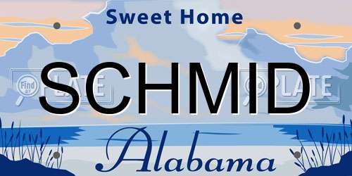 SCHMID Alabama License Plate