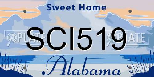 SCI519 Alabama License Plate