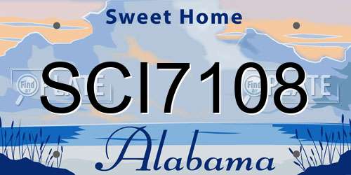 SCI7108 Alabama License Plate