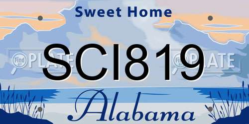 SCI819 Alabama License Plate