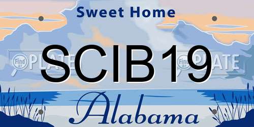 SCIB19 Alabama License Plate