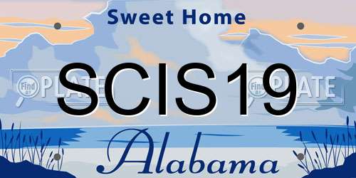 SCIS19 Alabama License Plate