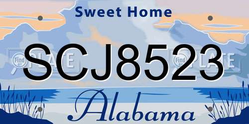 SCJ8523 Alabama License Plate
