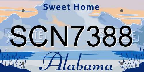 SCN7388 Alabama License Plate