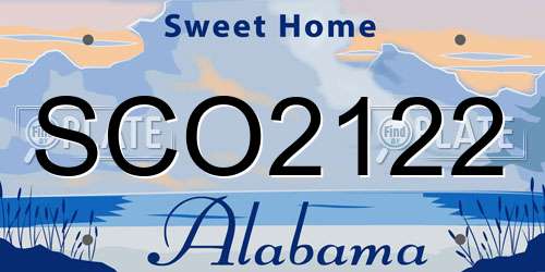 SCO2122 Alabama License Plate