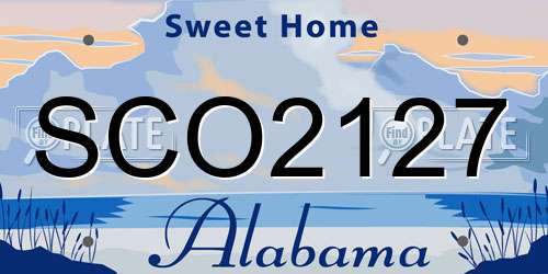 SCO2127 Alabama License Plate