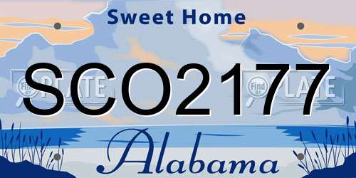 SCO2177 Alabama License Plate